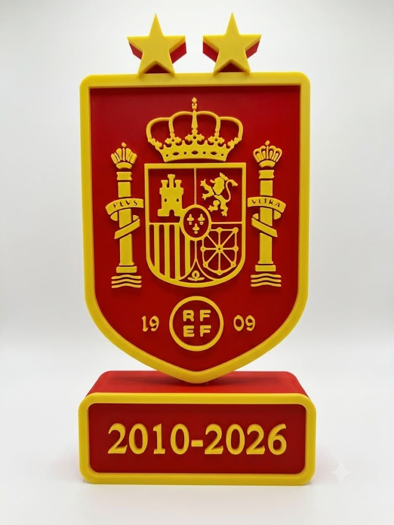 Figura 3D Escudo Selección Española - Edición Doble Estrella (2010-2026)